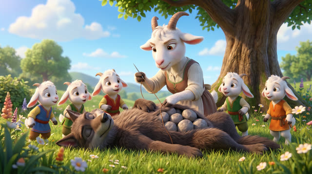 Scene 29 - Le Loup et les Sept Chevreaux