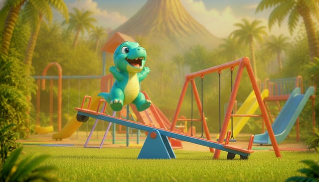 Five Little Dinos at the Playground