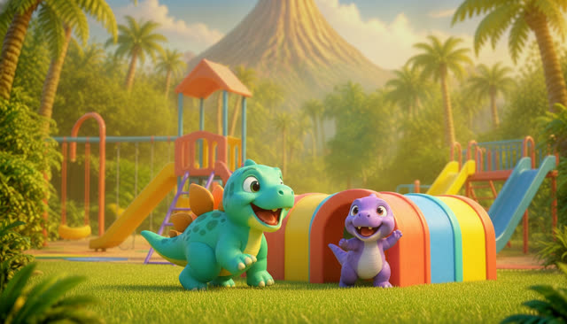 Scene 5 - Five Little Dinos at the Playground