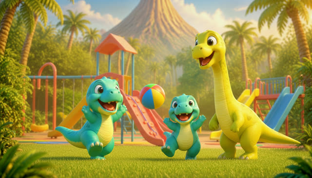 Scene 6 - Five Little Dinos at the Playground