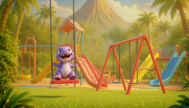 Scene 8 - Five Little Dinos at the Playground