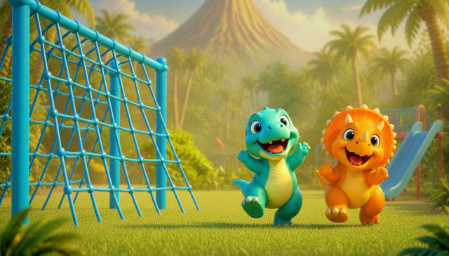Scene 10 - Five Little Dinos at the Playground