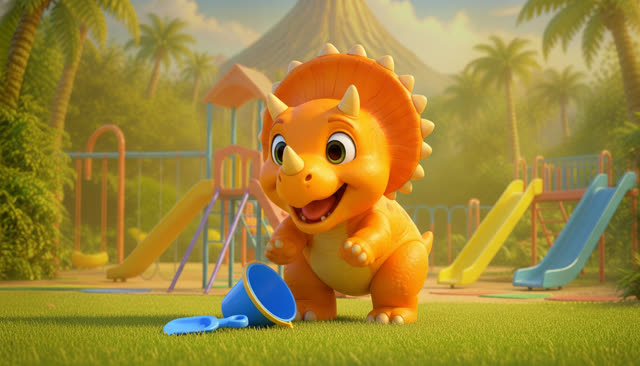 Scene 16 - Five Little Dinos at the Playground