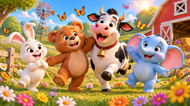 Scene 3 - ¡Los Animalitos de la Granja! 🐮🐷🐥 | Aventuras de Colores