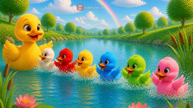 Scene 18 - Five Little Rainbow Ducks