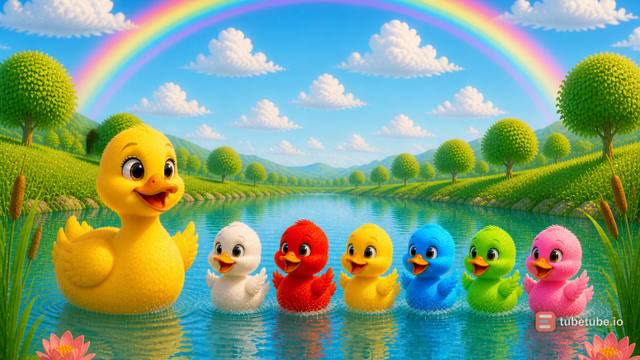 Scene 21 - Five Little Rainbow Ducks