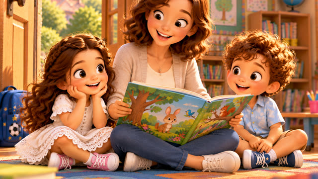 Scene 5 - La rentrée à l'école avec Sia et  Santi