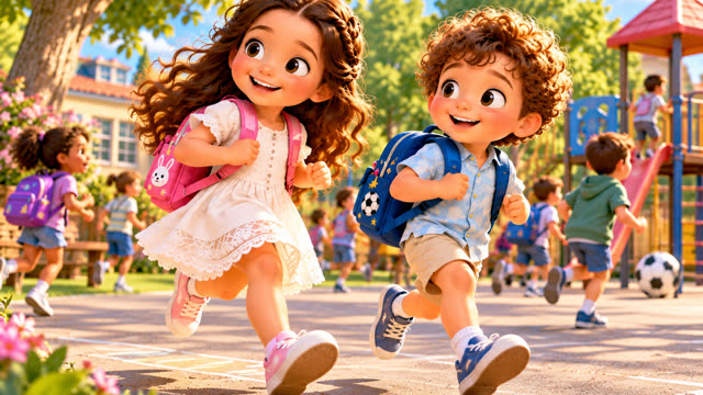 Scene 15 - La rentrée à l'école avec Sia et  Santi