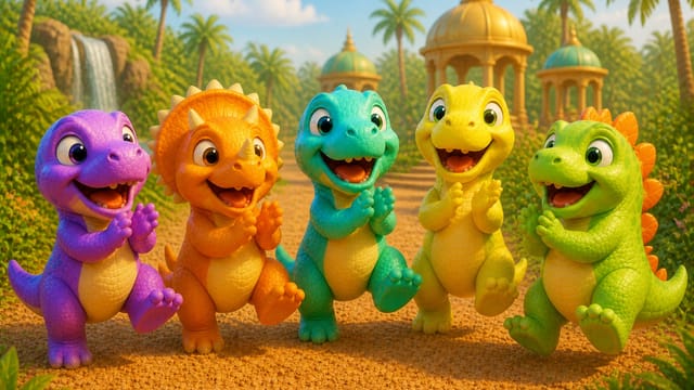 Five Little Dinos at the Zoo