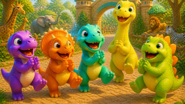 Scene 4 - Five Little Dinos at the Zoo