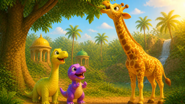 Scene 20 - Five Little Dinos at the Zoo
