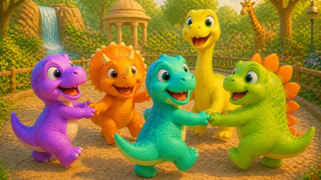Scene 26 - Five Little Dinos at the Zoo