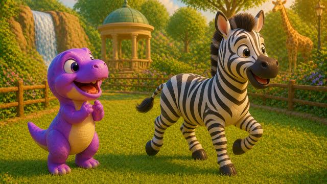 Scene 27 - Five Little Dinos at the Zoo