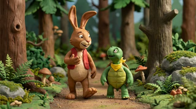 Scene 25 - Le Lièvre et la Tortue