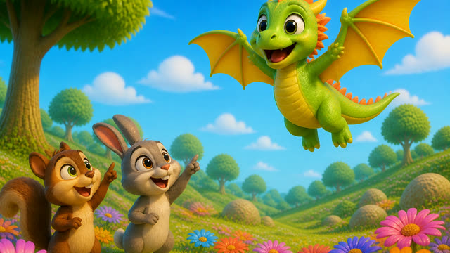 Scene 11 - Draco, Draco, Fly Up High! 🐉 | Fun Nursery Rhyme for Kids | WonderPals Adventures