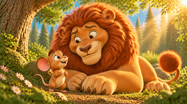 Scene 32 - The lion and the mouse