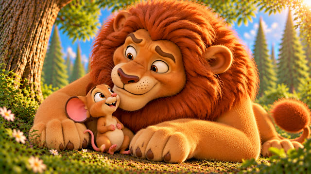 Scene 34 - The lion and the mouse