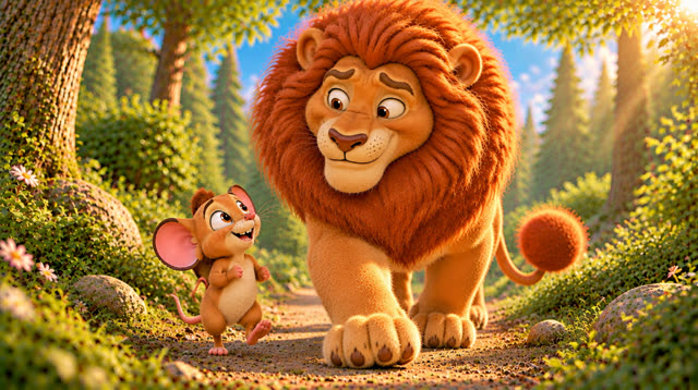 Scene 36 - The lion and the mouse