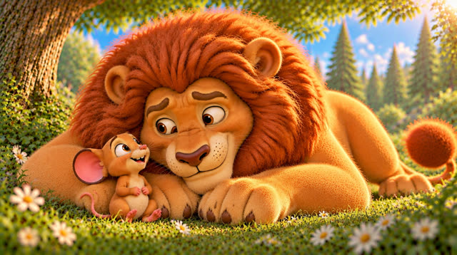 Scene 38 - The lion and the mouse