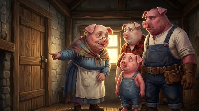 Scene 4 - Les Trois Petits Cochons