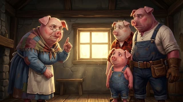 Scene 5 - Les Trois Petits Cochons