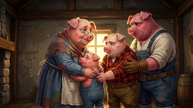Scene 7 - Les Trois Petits Cochons