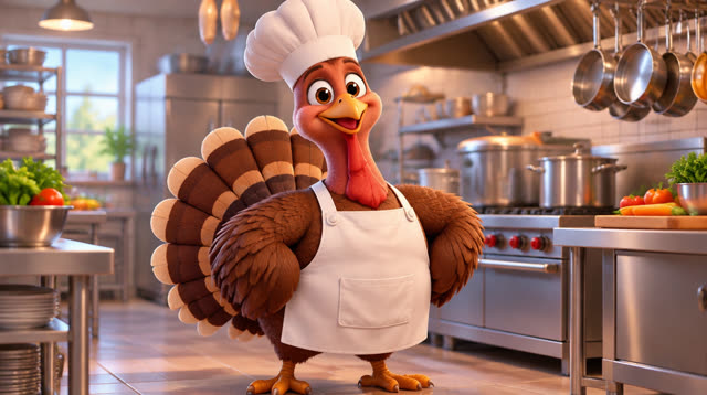 Scene 1 - The Turkey Chef's First Big Cooking Challenge!