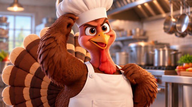 Scene 2 - The Turkey Chef's First Big Cooking Challenge!