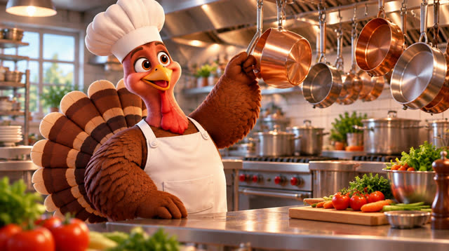 Scene 4 - The Turkey Chef's First Big Cooking Challenge!