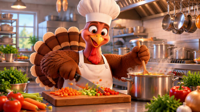 Scene 6 - The Turkey Chef's First Big Cooking Challenge!