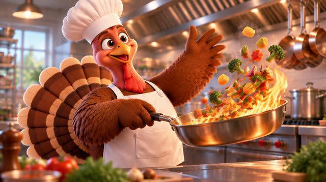 Scene 7 - The Turkey Chef's First Big Cooking Challenge!