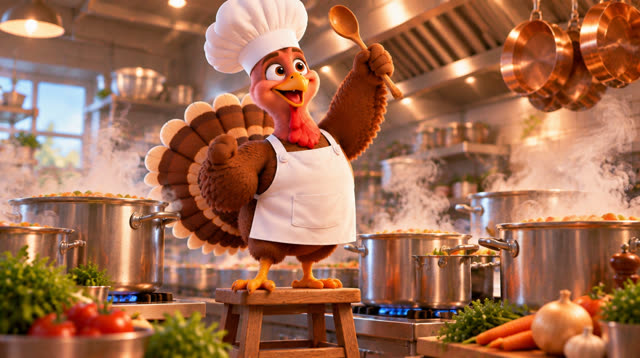 Scene 10 - The Turkey Chef's First Big Cooking Challenge!