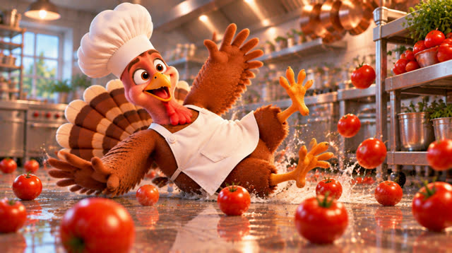 Scene 14 - The Turkey Chef's First Big Cooking Challenge!