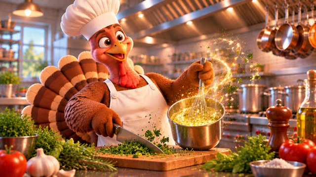 Scene 16 - The Turkey Chef's First Big Cooking Challenge!