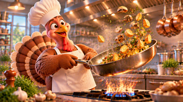 Scene 17 - The Turkey Chef's First Big Cooking Challenge!
