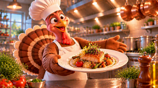 Scene 23 - The Turkey Chef's First Big Cooking Challenge!