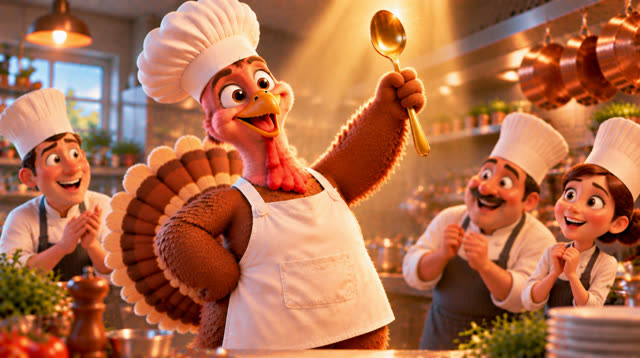 Scene 27 - The Turkey Chef's First Big Cooking Challenge!