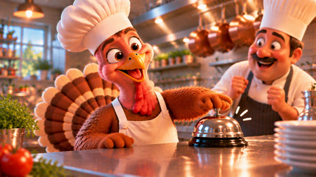Scene 28 - The Turkey Chef's First Big Cooking Challenge!