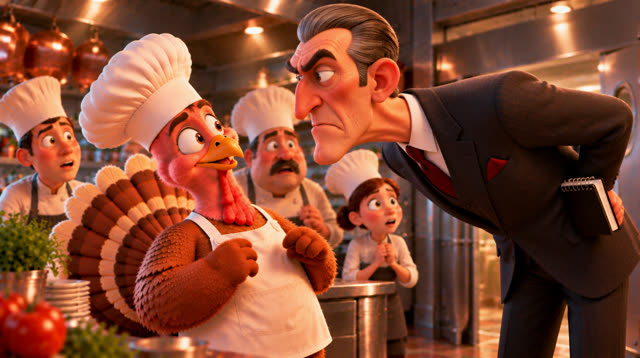 Scene 32 - The Turkey Chef's First Big Cooking Challenge!