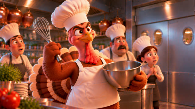 Scene 34 - The Turkey Chef's First Big Cooking Challenge!