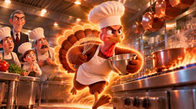 Scene 36 - The Turkey Chef's First Big Cooking Challenge!