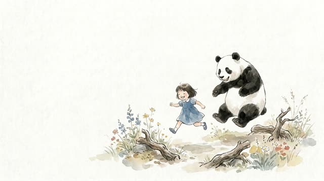 Scene 25 - La Petite Fille et le Panda Ami