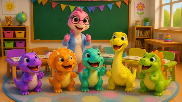 Scene 2 - Five Little Dinos Learn to Count | Numbers 1–10