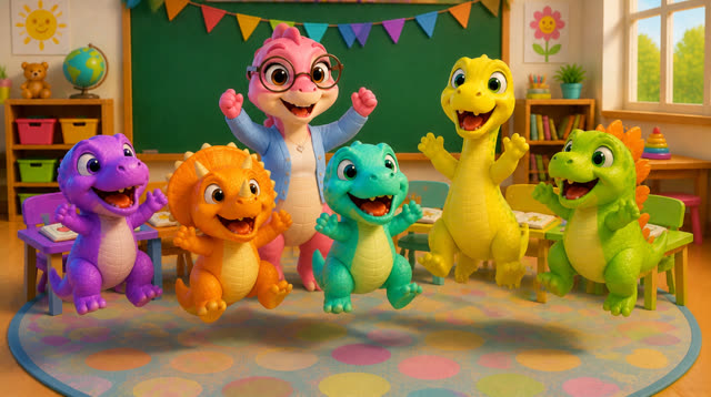 Scene 3 - Five Little Dinos Learn to Count | Numbers 1–10