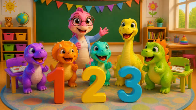 Scene 6 - Five Little Dinos Learn to Count | Numbers 1–10