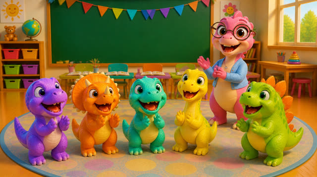 Scene 18 - Five Little Dinos Learn to Count | Numbers 1–10