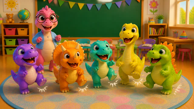 Scene 19 - Five Little Dinos Learn to Count | Numbers 1–10