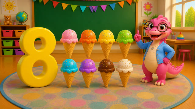 Scene 23 - Five Little Dinos Learn to Count | Numbers 1–10