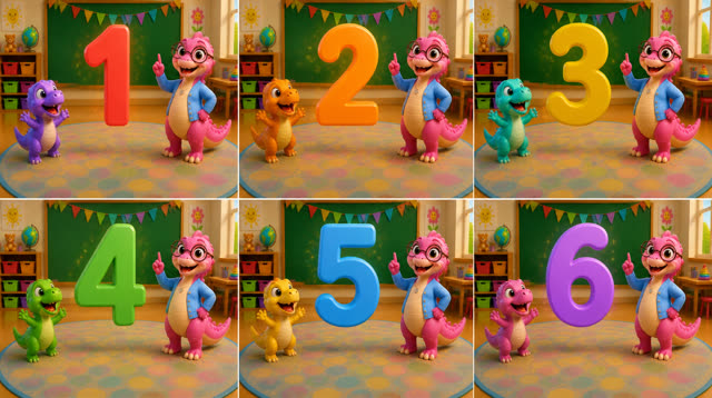 Scene 31 - Five Little Dinos Learn to Count | Numbers 1–10