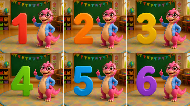 Scene 33 - Five Little Dinos Learn to Count | Numbers 1–10